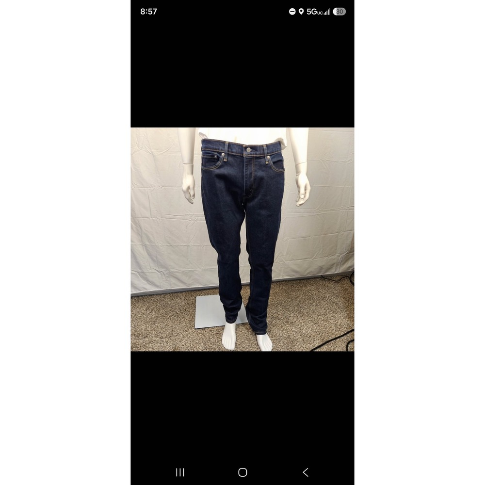 Levis 511 Slim Fit Jeans Mens 36x34 Dark Wash Indigo Blue Denim 04511-1786